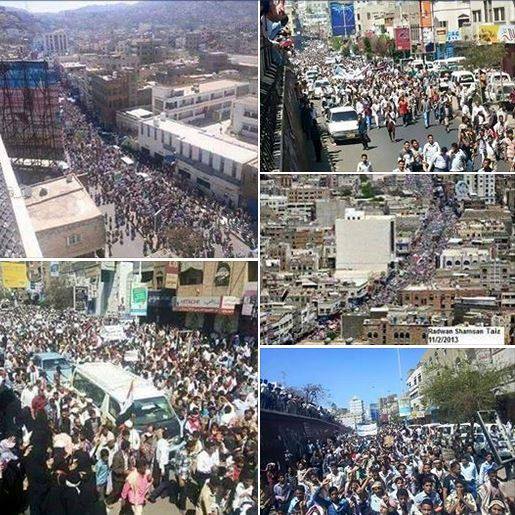 عشرات الآلاف في تعز يقررون الاعتصام أمام معسكر قوات الأمن الخاصة رفضا للعنف ومسلحي الحوثي