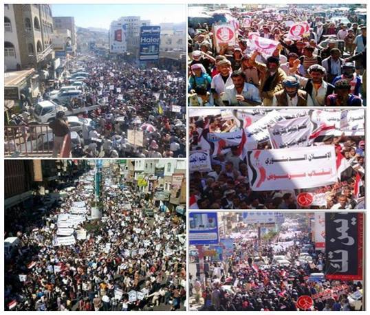 اليمنيون يحتفلون بذكرى ثورة 11 فبراير ويدشنون ثورة ضد إنقلاب الحوثيين