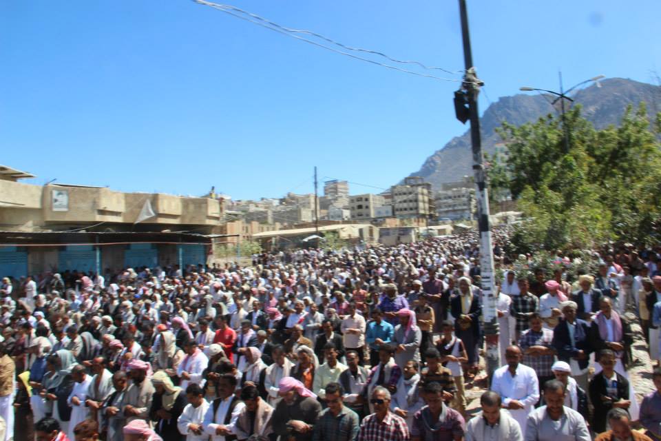 احتشاد شعبي واسع باليمن رفضا لانقلاب الحوثيين