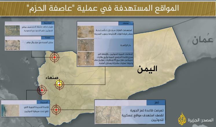 "عاصفة الحزم" تواصل لليوم الثاني قصف مواقع للحوثيين